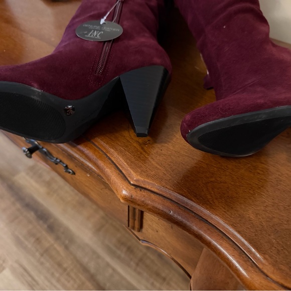 Women’s 5 INC International Concepts INC Women's Maroon Suede Gerii Dress Boots - Picture 6 of 7